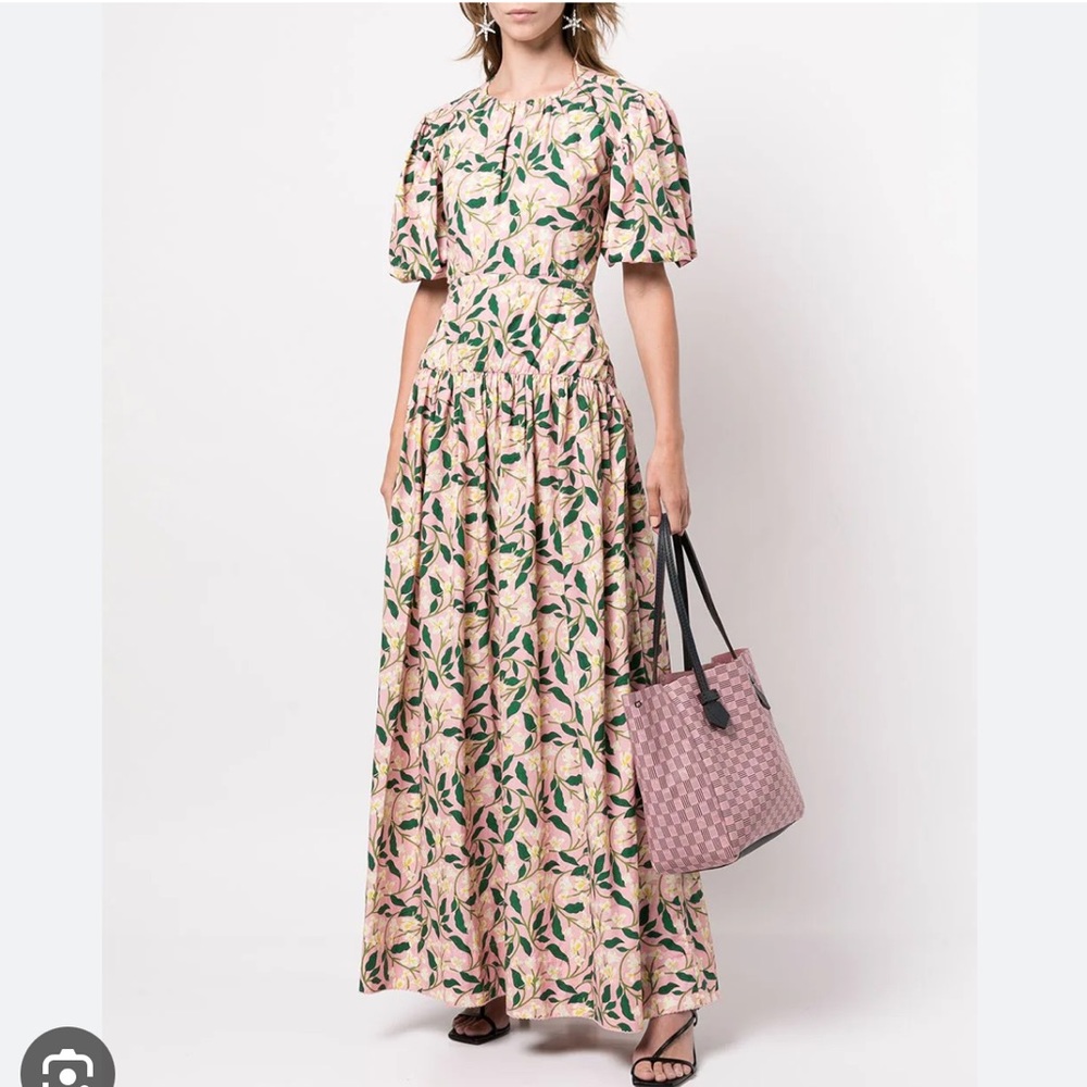 Agua by Agua Bendita Samba Maxi Floral Print Open Back Dress